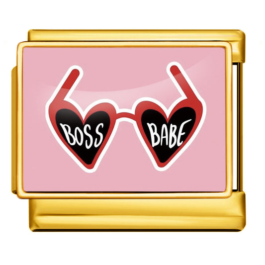 Charm Para Brazalete Italiano Boss Babe Plata / Oro
