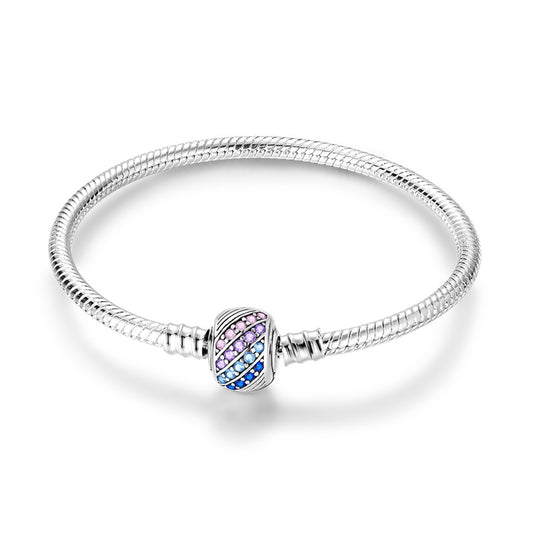 Brazalete Con Broche De Rueda Pavé Tonalidades Moradas