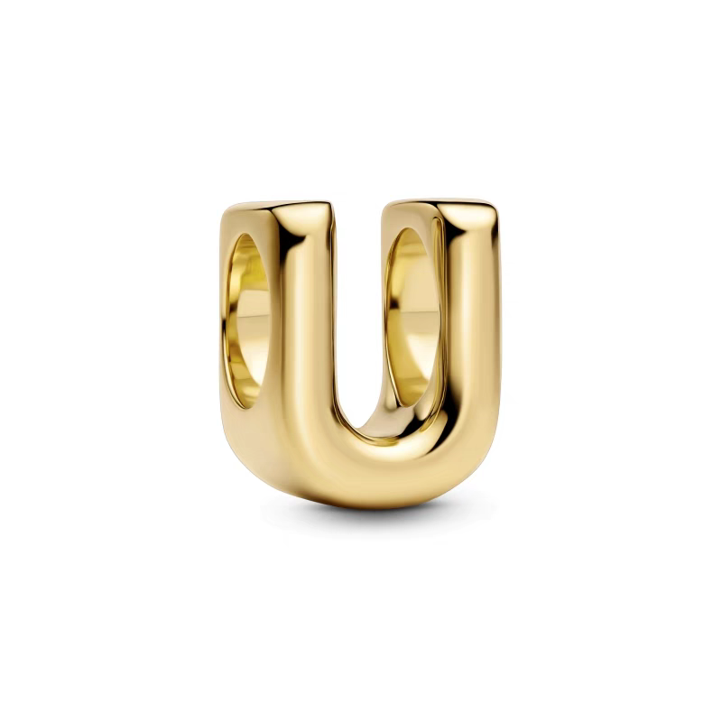Charm Con Letra Del Alfabeto A-Z Dorado