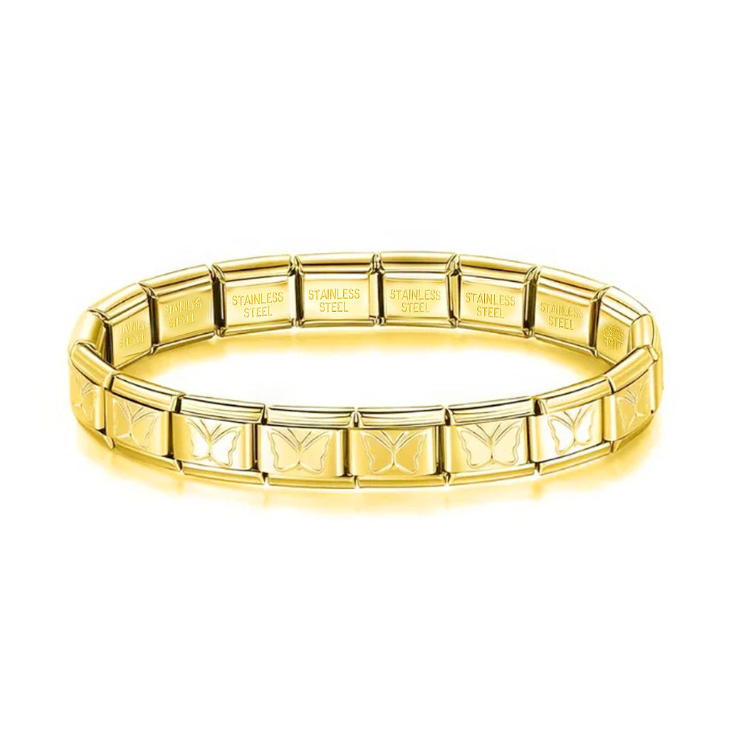 Brazalete Italiano Dorado Mariposas
