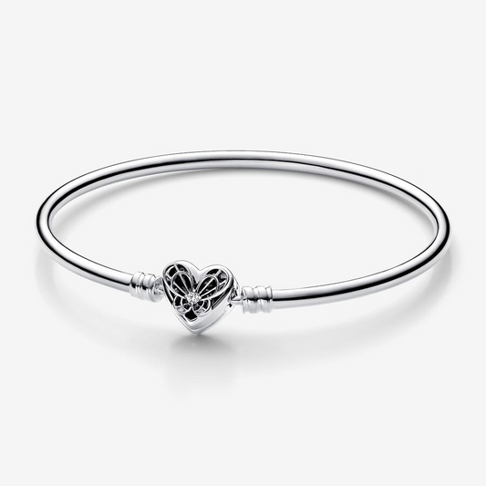 Brazalete Rígido Corazón Mariposa