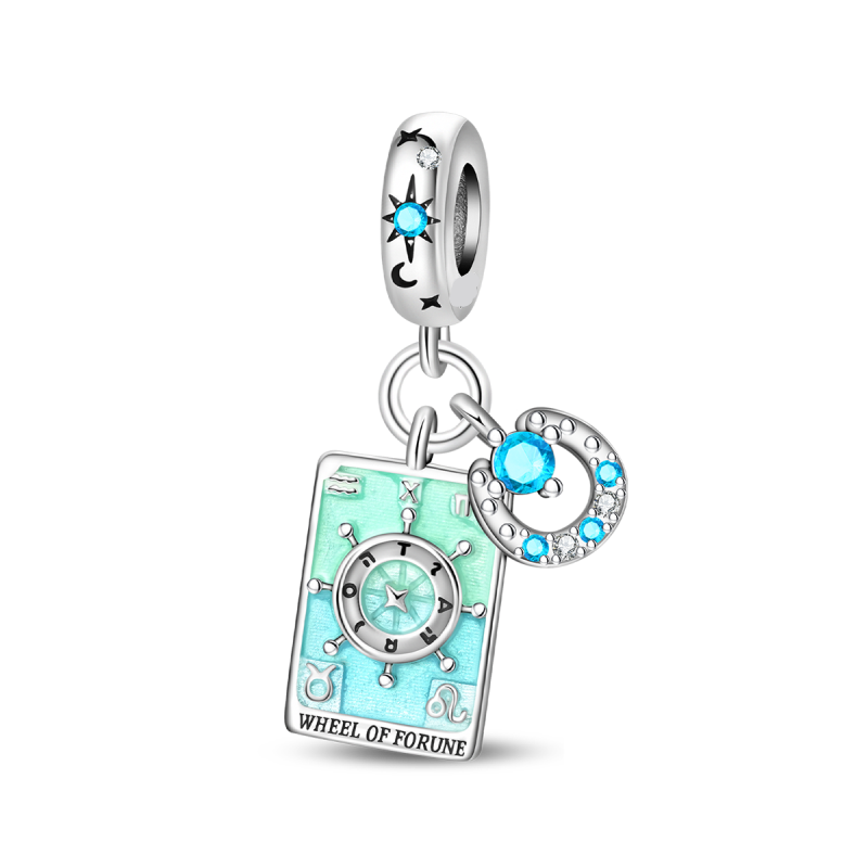 Charm Colgante Doble Rueda De La Fortuna Carta Tarot