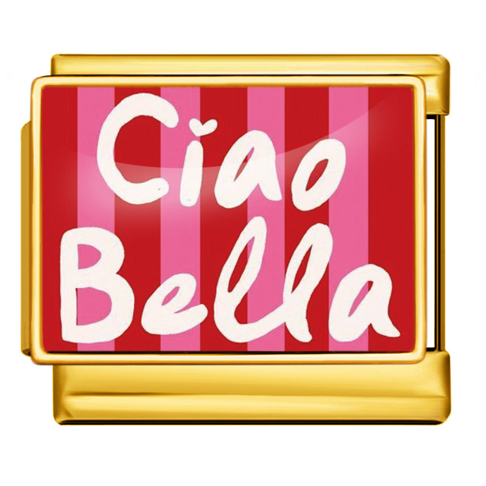 Charm Para Brazalete Italiano Ciao Bella Plata / Oro