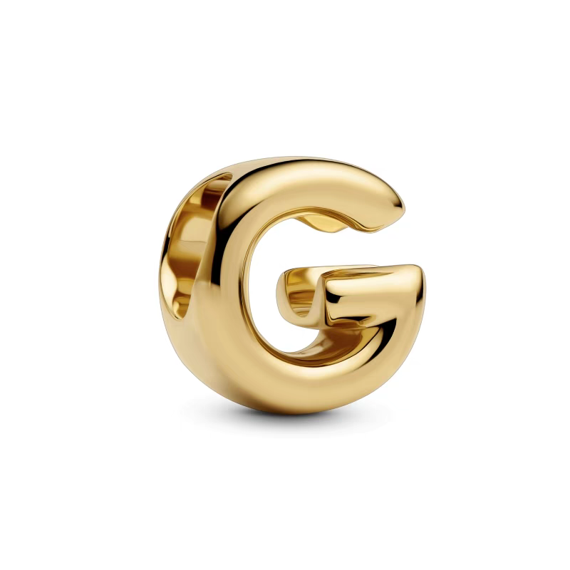 Charm Con Letra Del Alfabeto A-Z Dorado