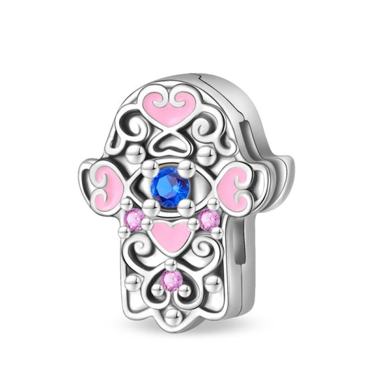 Charm Hamsa Del Amor y La Protección Para Brazalete De Ondas Planas