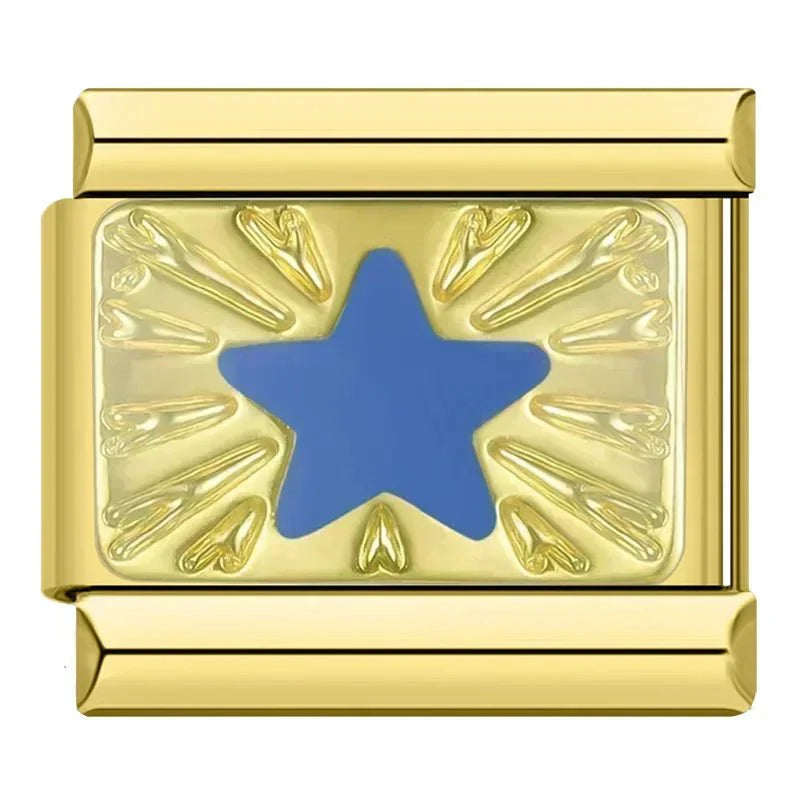 Charm Para Brazalete Italiano Estrella Azul