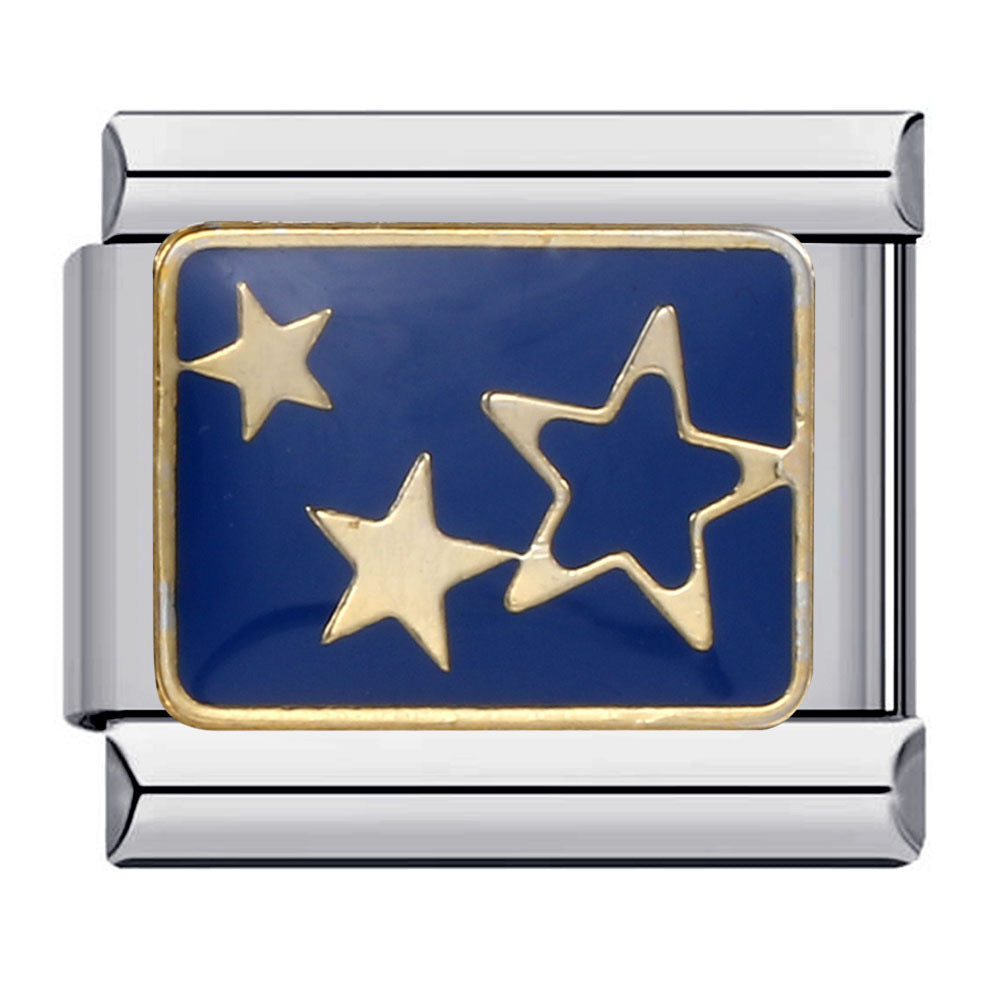 Charm Para Brazalete Italiano Estrellas Plata / Oro