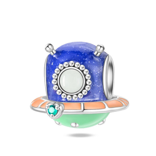 Charm Nave Espacial Extraterrestre Azul / Glow In The Dark