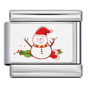 Charm Para Brazalete Italiano Snowman Navideño