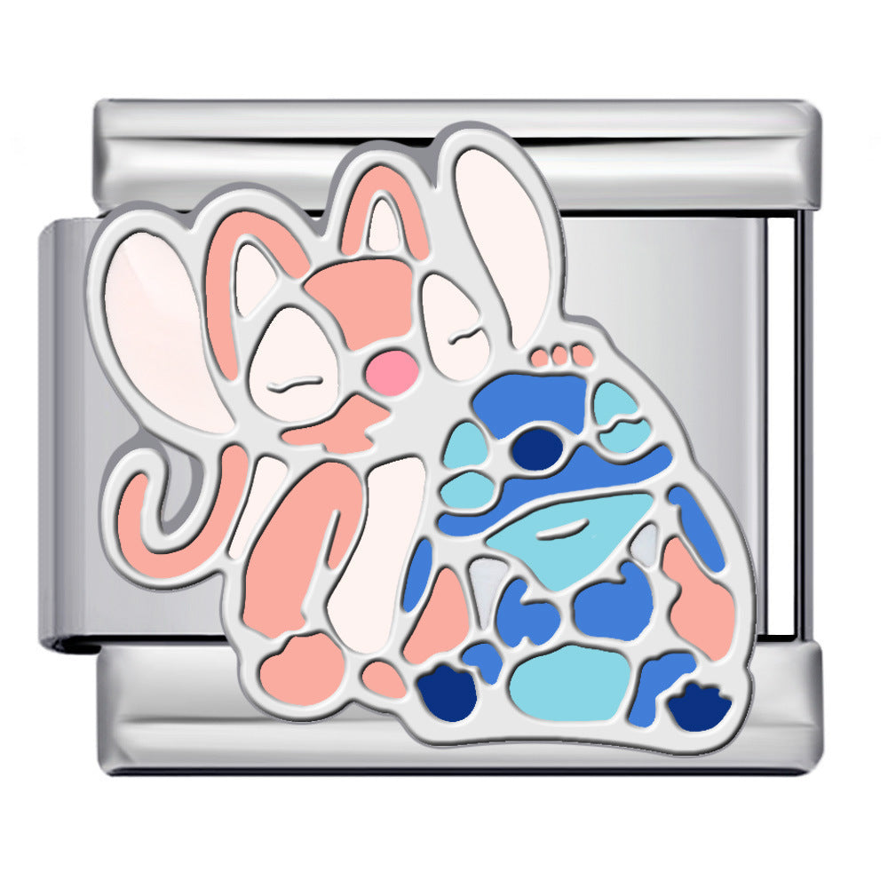 Charm Para Brazalete Italiano Ángela & Stitch Abrazados De Lilo & Stitch De Disney®