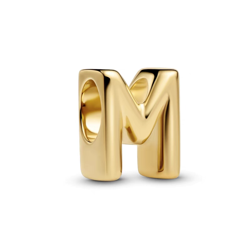 Charm Con Letra Del Alfabeto A-Z Dorado