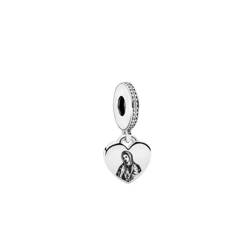Charm Colgante Virgen De Guadalupe En Corazón De Plata