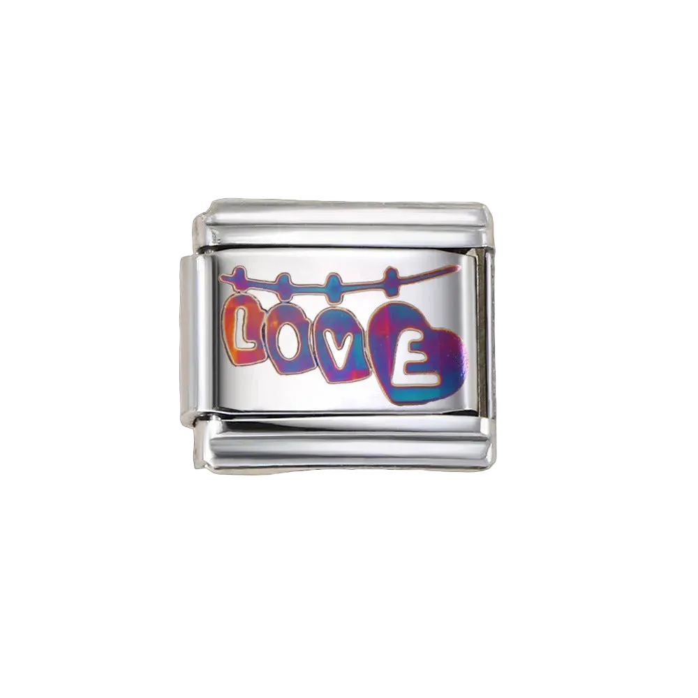 Charm Para Brazalete Italiano Tornasol Love