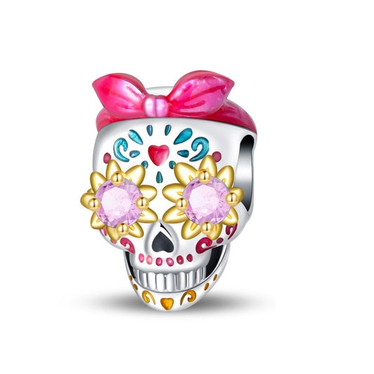 Charm De Calaverita Rosa De Dia De Muertos