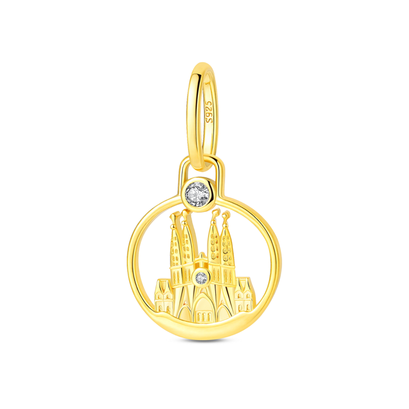 Charm Colgante La Sagrada Familia Dorada De Barcelona