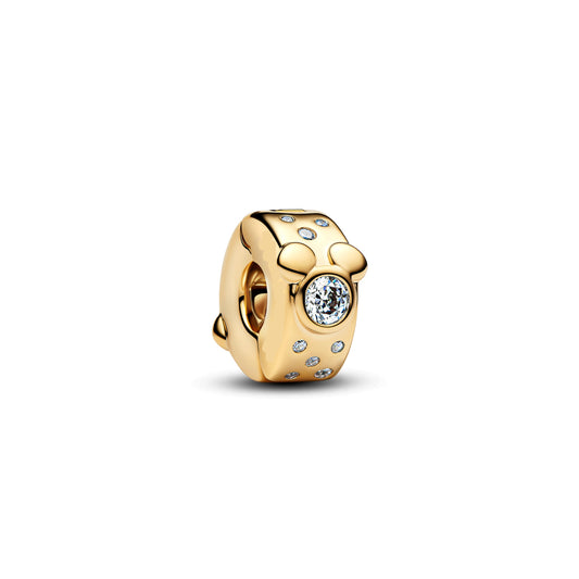 Charm Mickey & Minnie Brillo Dorado De Disney®