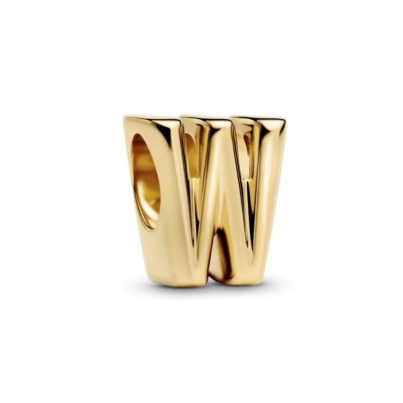 Charm Con Letra Del Alfabeto A-Z Dorado