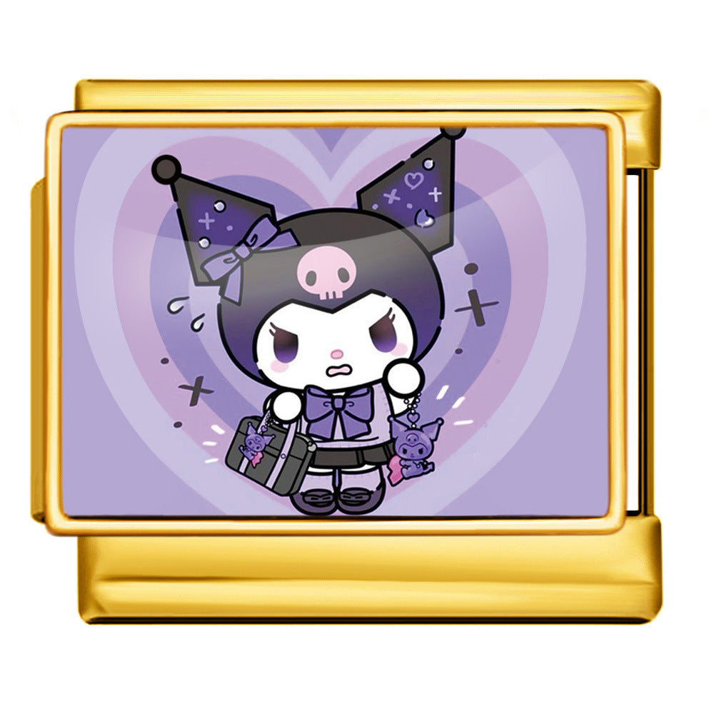 Charm Para Brazalete Italiano Kuromi De Hello Kitty® Plata / Oro