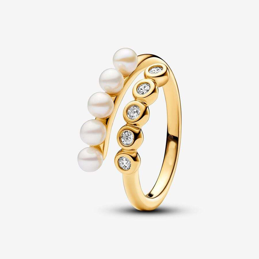 Anillo Perla Y Destellos