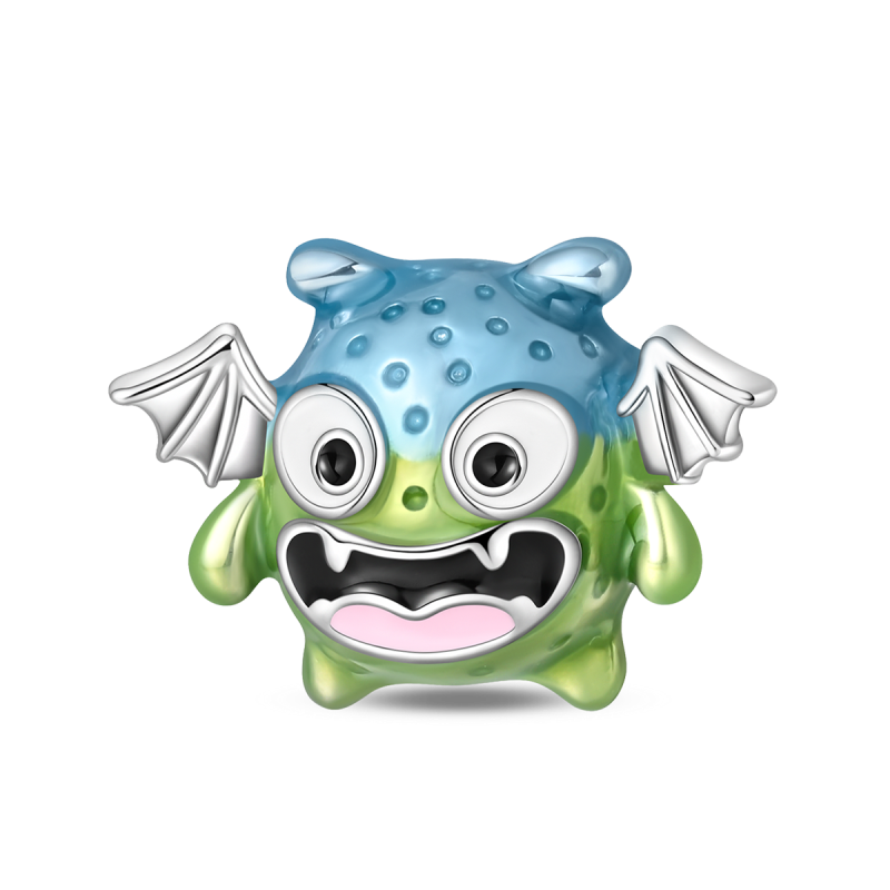 Charm Pequeño Monstruo Alado Verde Amigable