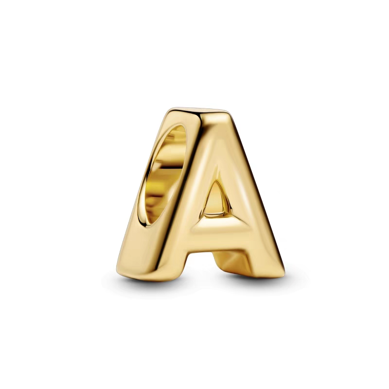 Charm Con Letra Del Alfabeto A-Z Dorado