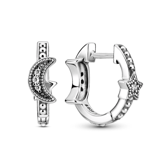 Pendientes De Aro Luna Destellante