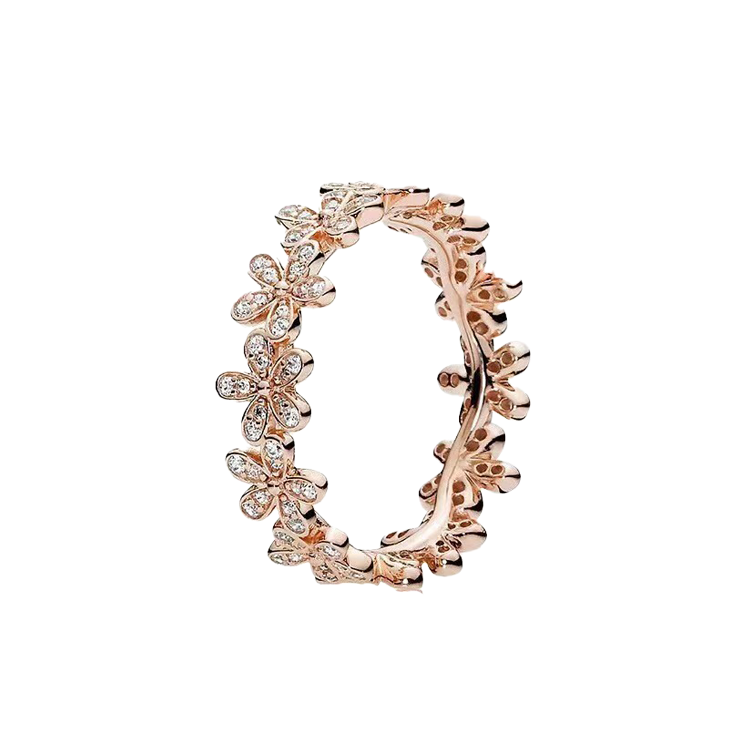 Anillo Corona De Flores Con Brillos