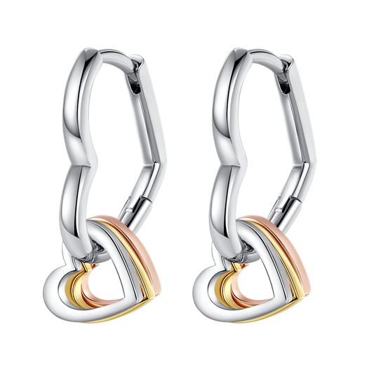 Pendientes De Aro De 4 Corazones