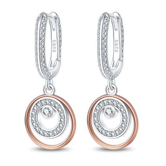 Pendientes Círculos De Dos Tonos De Dorado