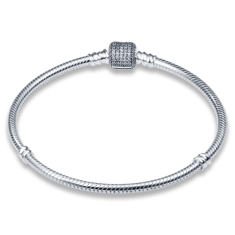 Brazalete Con Cierre De Barril Pavé Centelleante