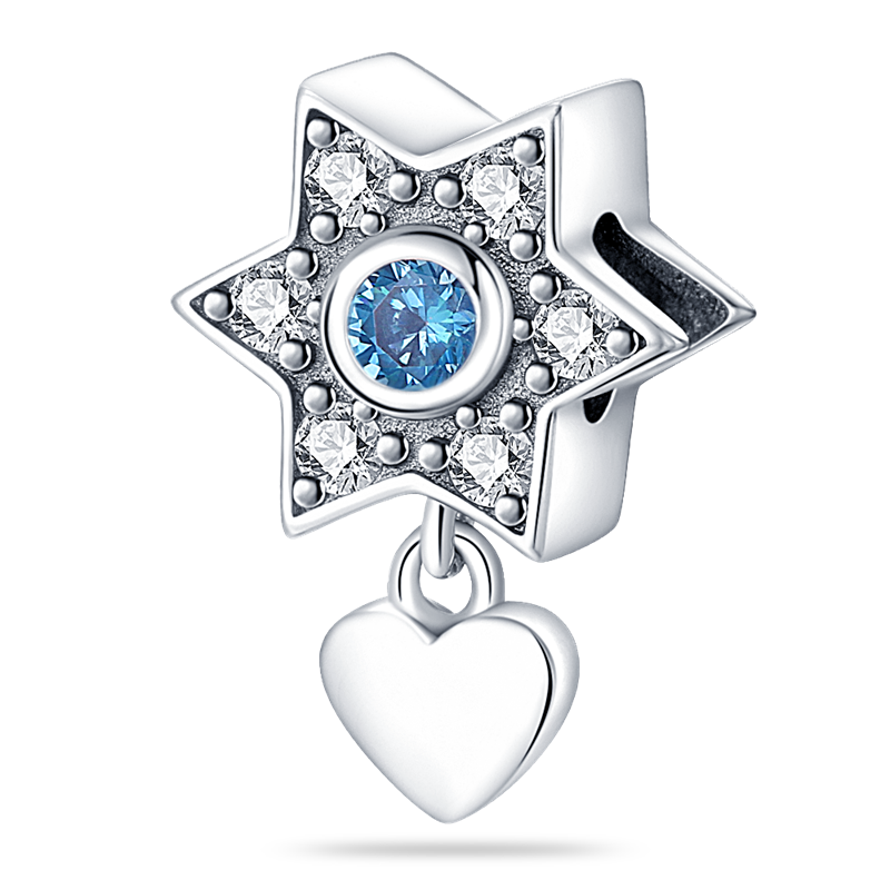 Charm Estrella Con Corazón Colgante
