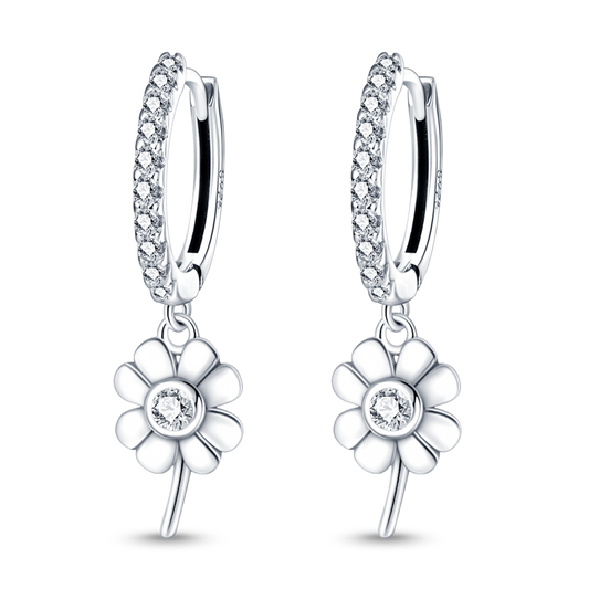 Pendientes De Aro Mirasol Plata / Oro Rosa