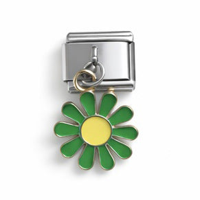 Charm Para Brazalete Italiano Flor Colgante