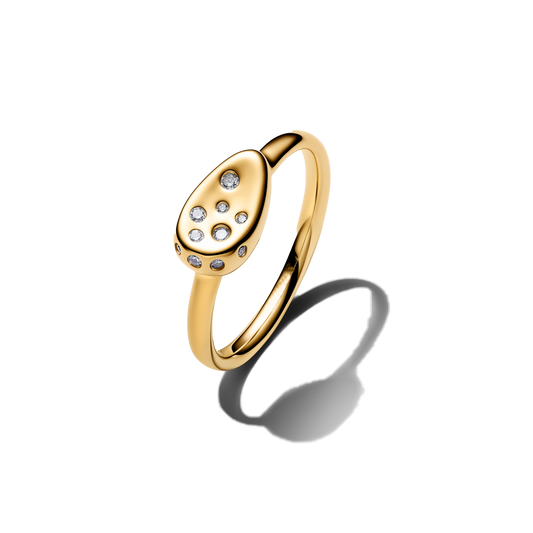 Anillo Sello Ovalado Pavé
