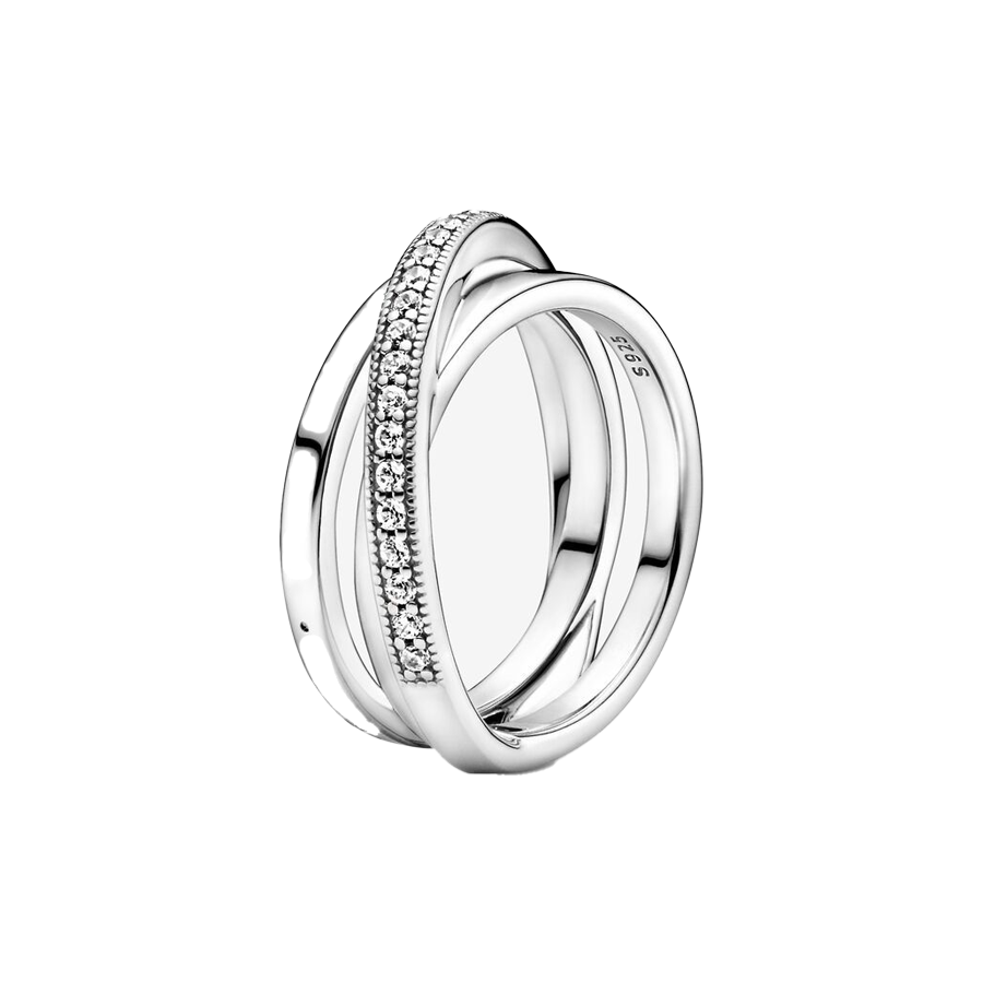 Anillo Doble Vuelta Enlazado Pavé