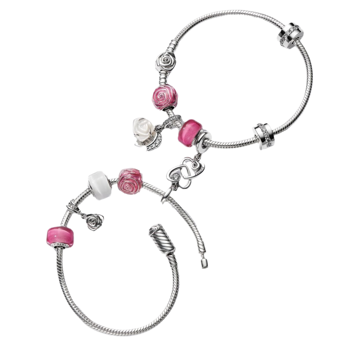 Charm Colgante Doble Rosa Blanca