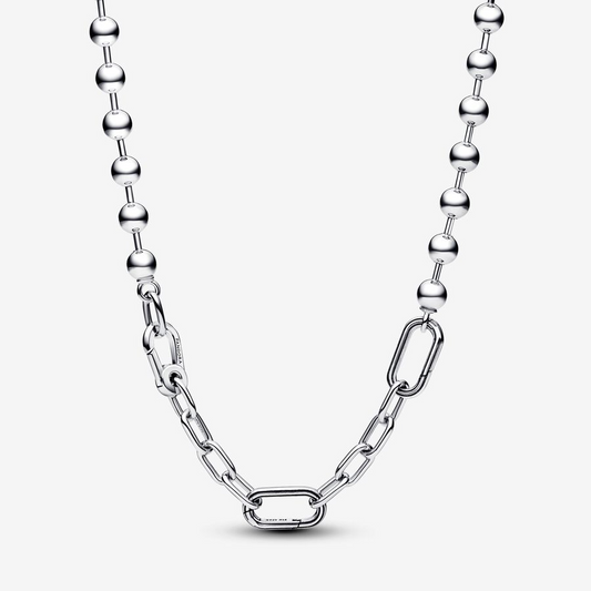 Collar De Eslabones Link Y Cuentas Metalicas