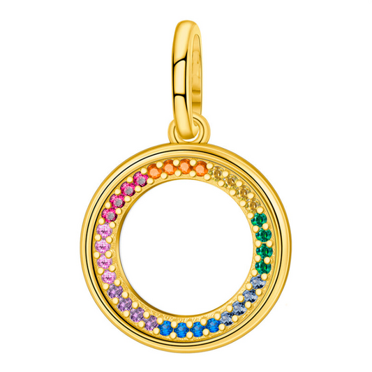 Charm Colgante Aro Dorado Arcoíris
