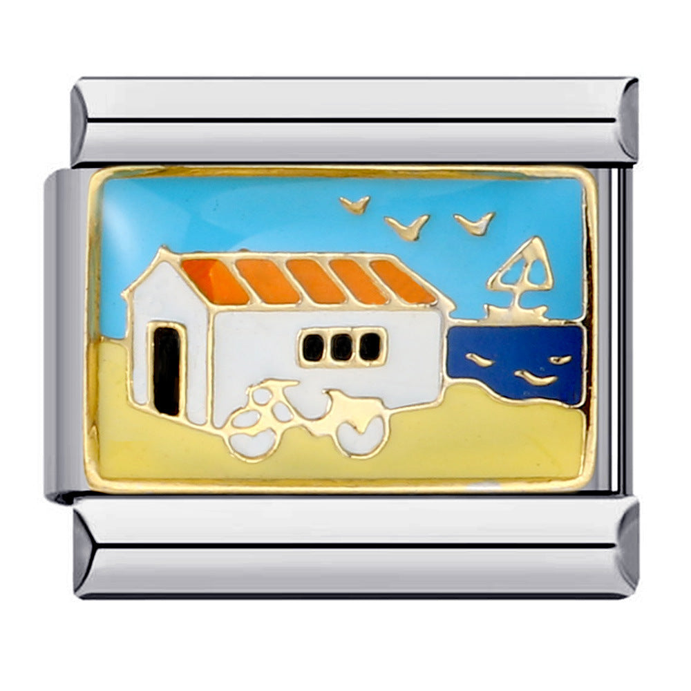 Charm Para Brazalete Italiano Casa En La Bahía