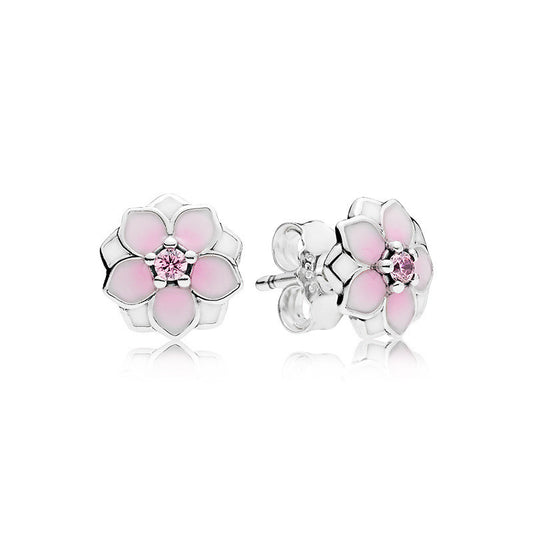 Pendientes De Botón Margarita Rosa