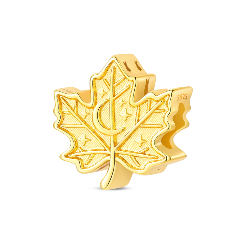 Charm Hoja Dorada De Maple De Canadá