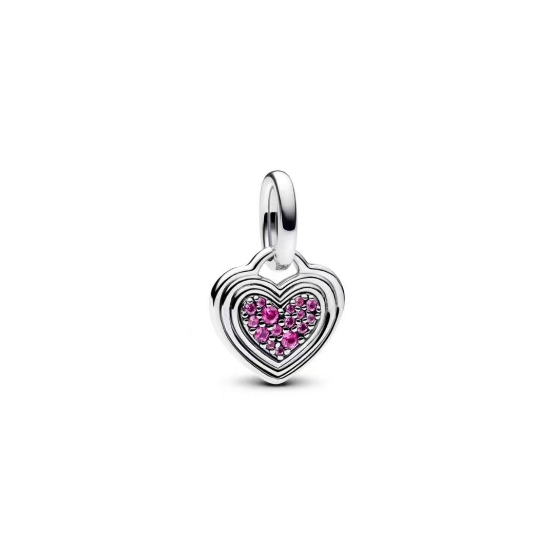 Charm Colgante Corazón Rosa Grabable