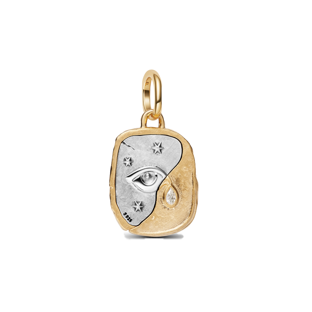 Charm Colgante Medallón Nazar Doble Tono