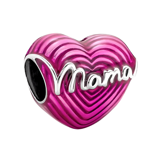 Charm Corazón Morado "Mamá"