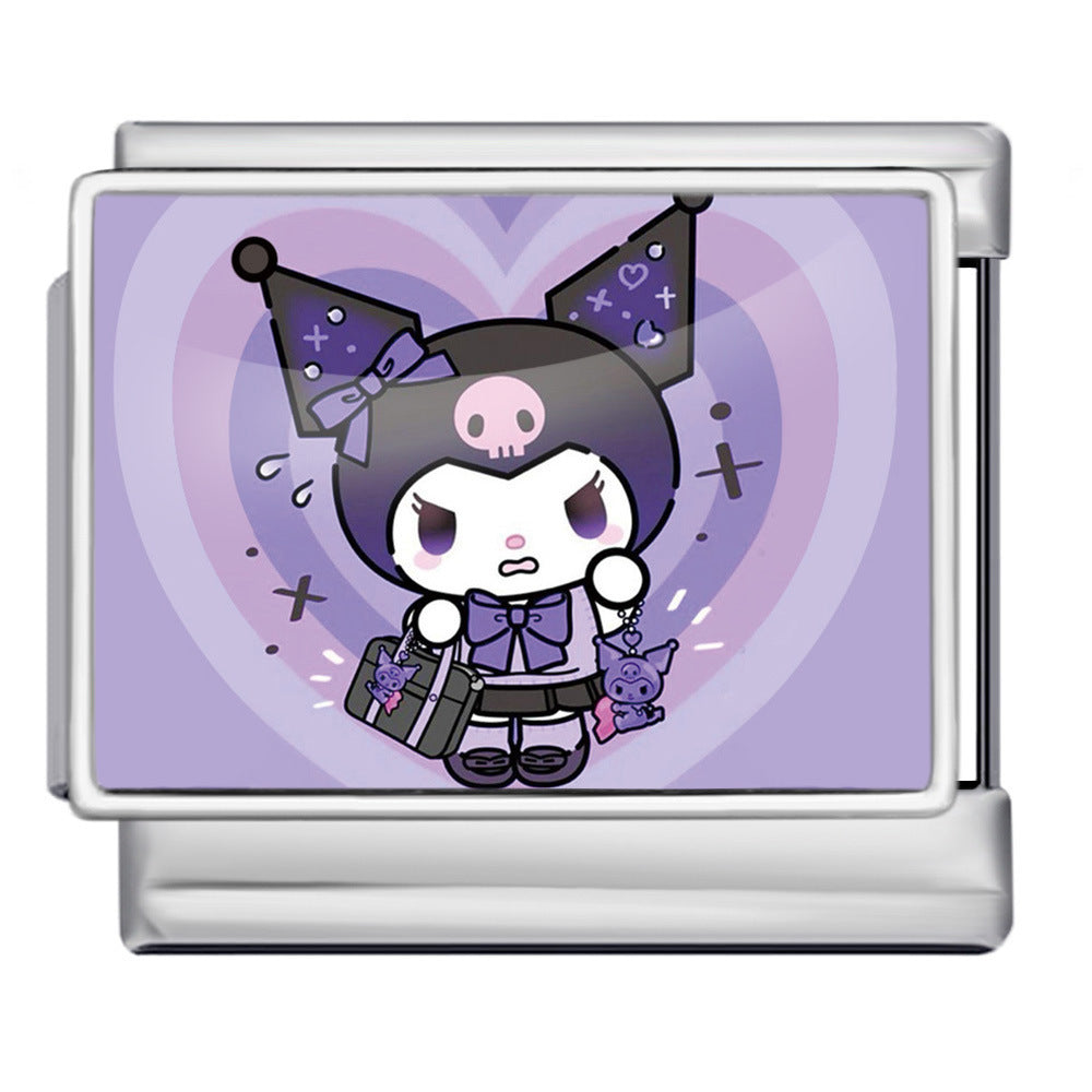 Charm Para Brazalete Italiano Kuromi De Hello Kitty®  Plata / Oro