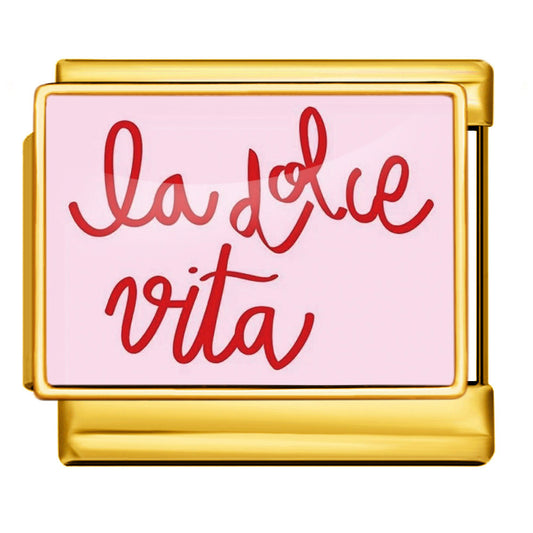 Charm Para Brazalete Italiano La Dolce Vita Plata / Oro