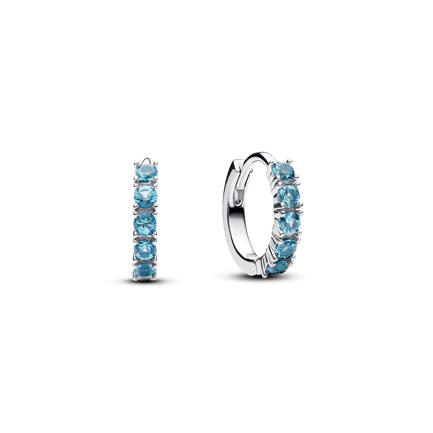 Pendientes De Aro Brillante Oro / Azul