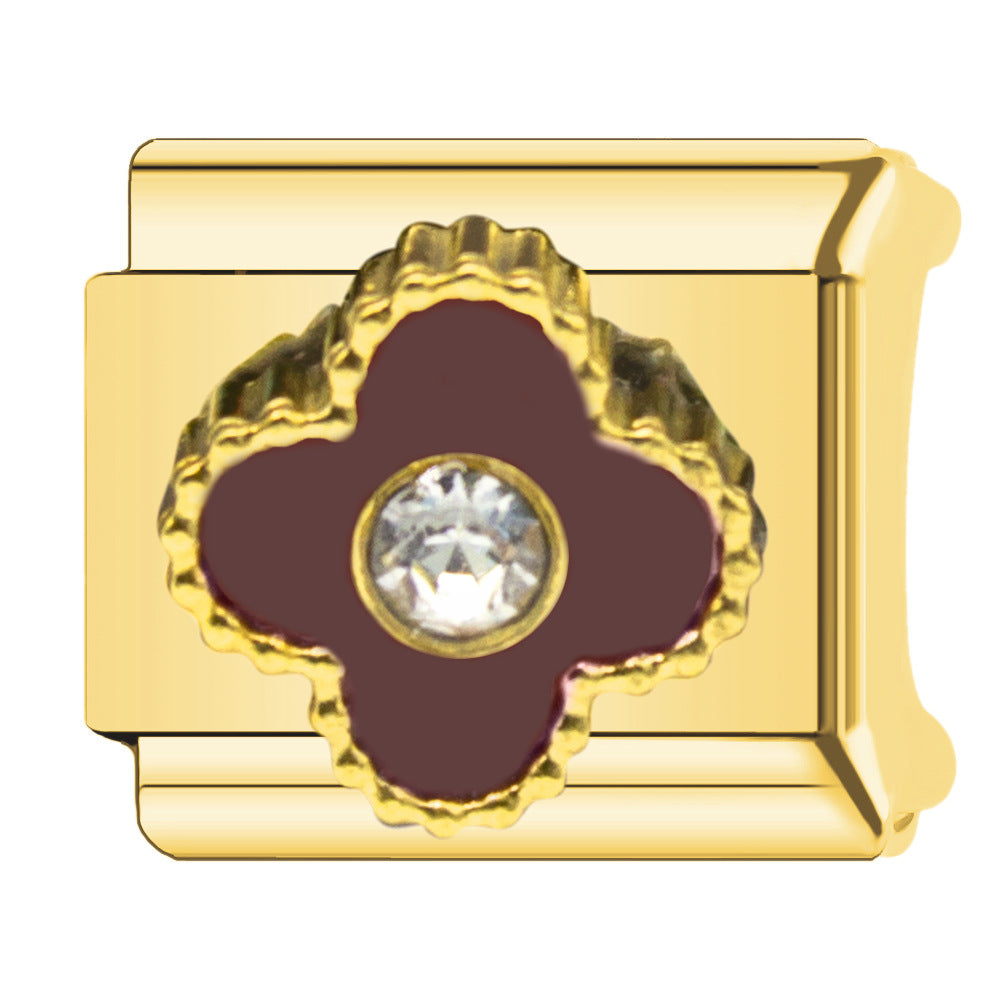 Charm Para Brazalete Italiano Alhambra, 5 motivos Oro Con Perla