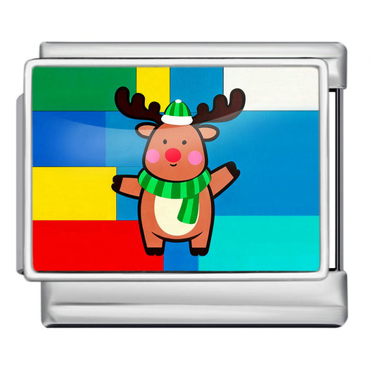 Charm Para Brazalete Italiano Rodolfo El Reno Navideño