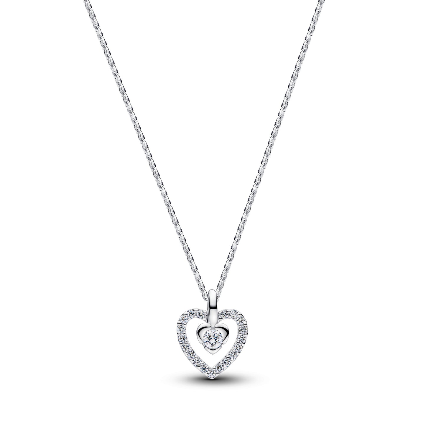 Collar Corazón Doble Pavé
